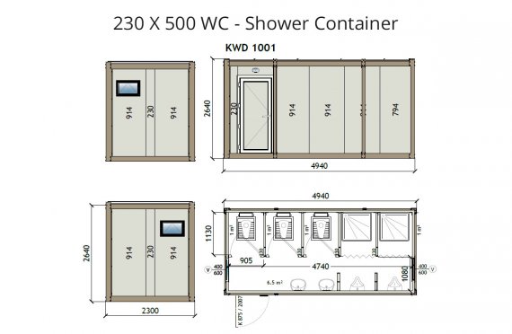 KW6 230X500 WC - Լոգարան Կոնտեյներ