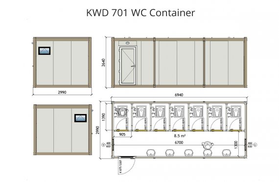 KWD 701 WC Կոնտեյներ