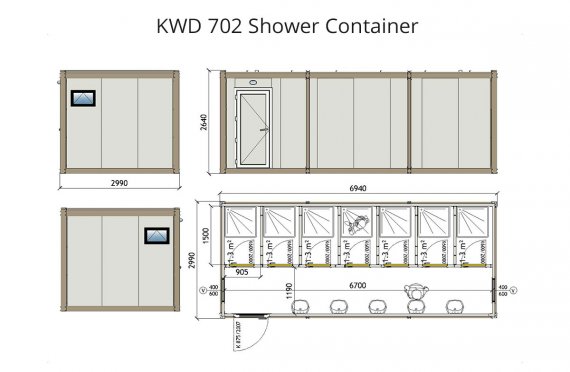 KWD 702 Լոգարան Կոնտեյներ