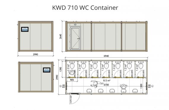 KWD 710 WC Կոնտեյներ